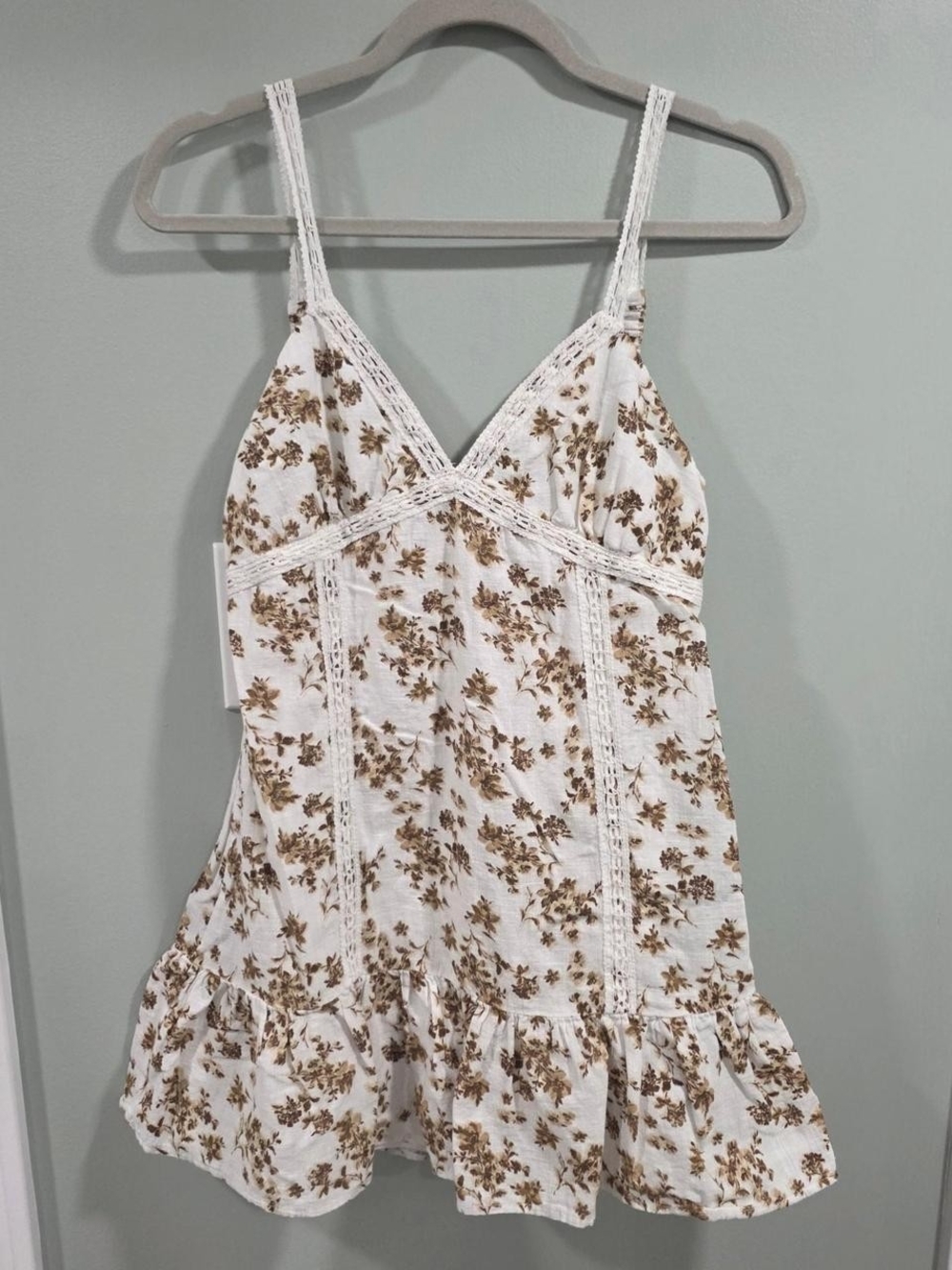 No Boundaries White Floral Lace-Trim Slip Dress